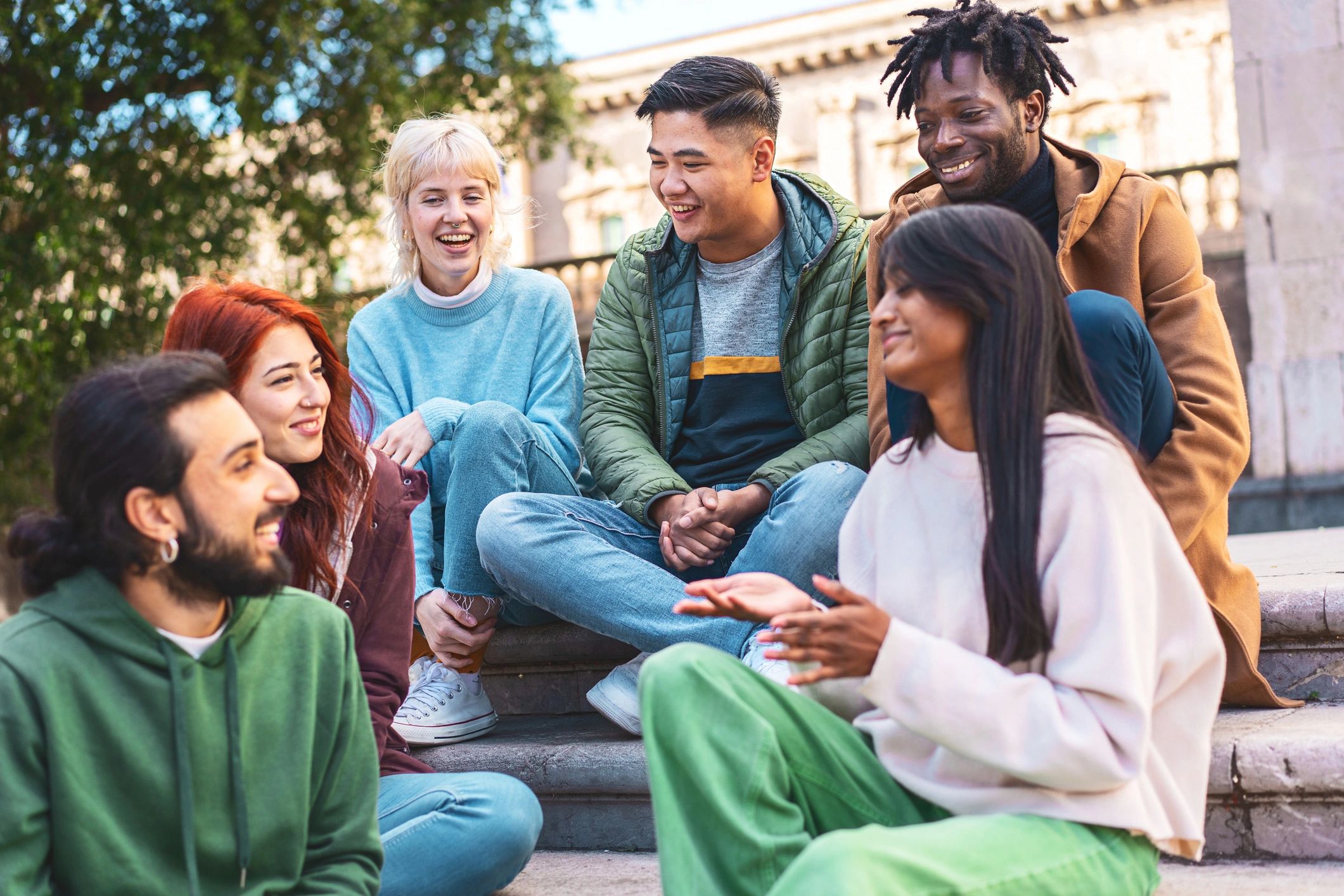 colorful community gathering outdoors